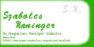 szabolcs maninger business card